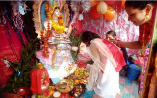 विद्याकी अधिष्ठात्री देवीको पूजा आराधना गरी  मनाइँदै :  'सरस्वतीका मन्दिरमा  घुइँचो'